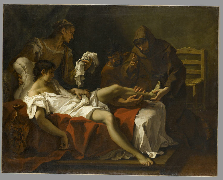 Sant'Antonio da Padova che guarisce un giovane che si era amputato il piede per punirsi di aver colpito sua madre - Sebastiano Ricci