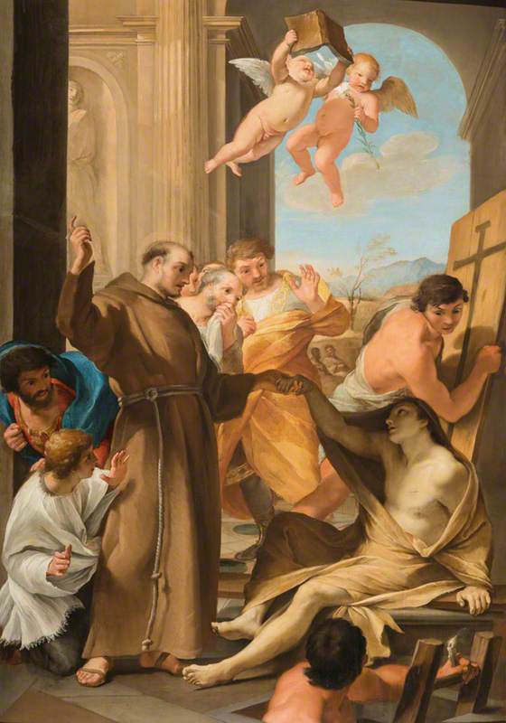 Sant'Antonio di Padova che risuscita un morto - Andrea Sacchi