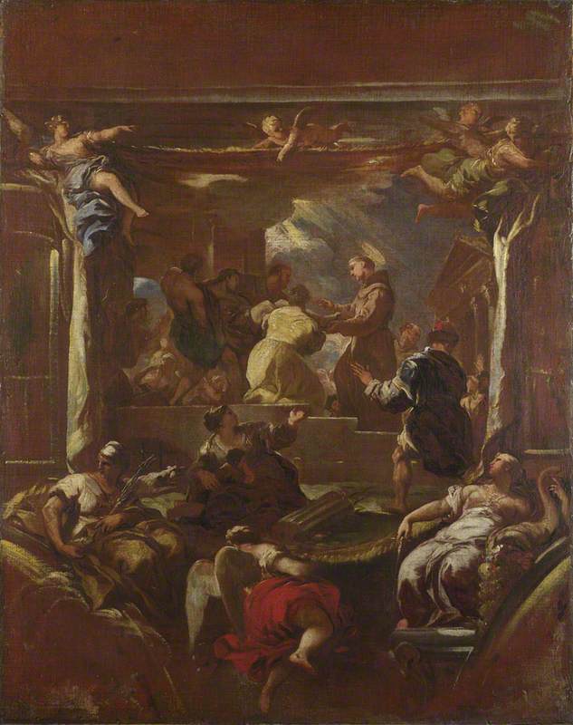 San Antonio di Padova restaura il piede di un uomo - Luca Giordano