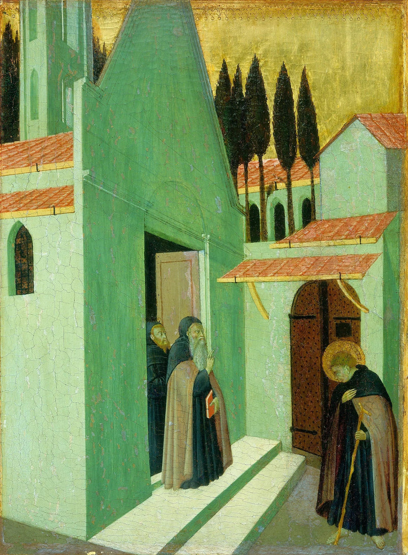 Sant'Antonio lascia il suo monastero - Master of the Osservanza