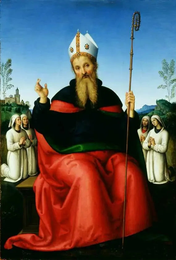 Sant'Agostino con i membri della Confraternita di Perugia - Pietro Perugino