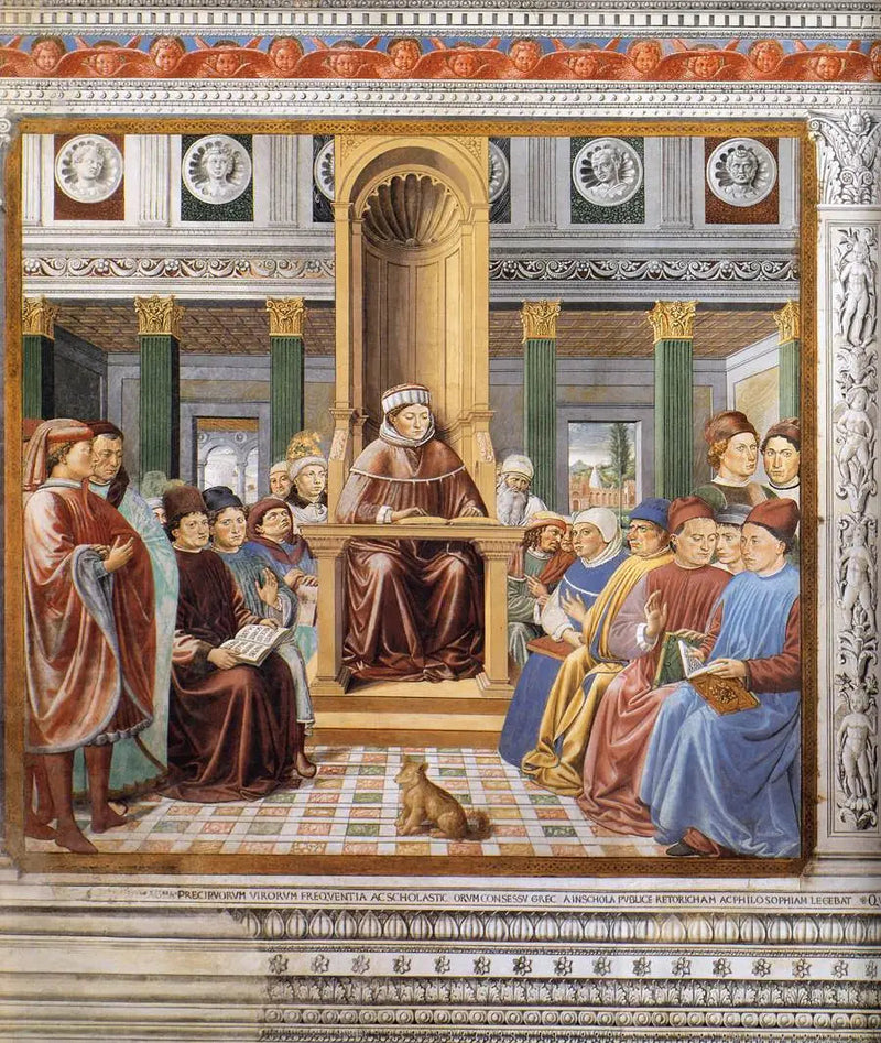 Sant'Agostino che insegna a Roma (scena 6, parete sud) - Benozzo Gozzoli