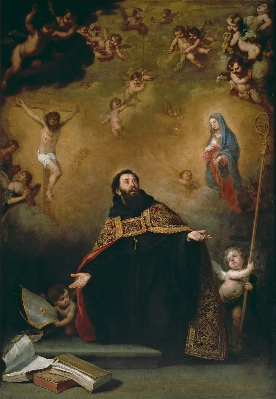 Sant'Agostino tra Cristo e la Vergine - Bartolomé Esteban Murillo