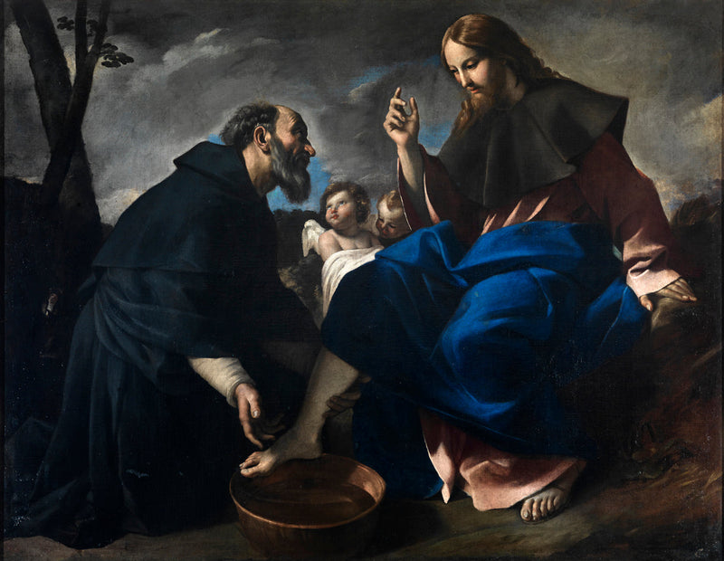 Sant'Agostino che lava i piedi a Cristo - Giovanni Lanfranco