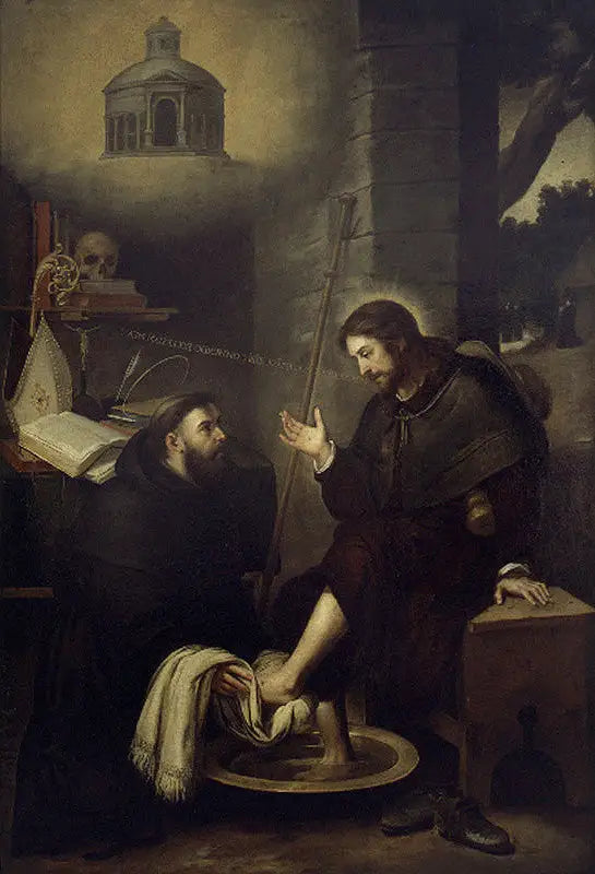 Sant'Agostino lava i piedi a Cristo - Bartolomé Esteban Murillo