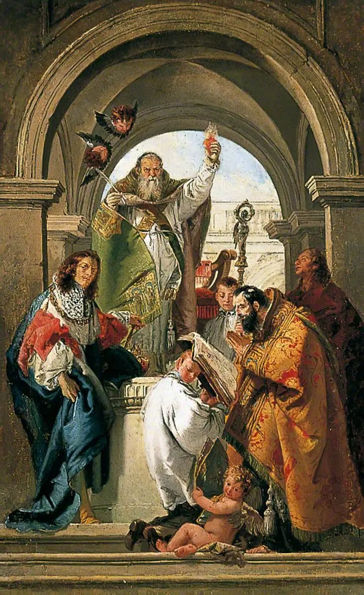 Sant'Agostino, San Luigi di Francia, San Giovanni Evangelista e un Santo vescovo - Giovanni Battista Tiepolo