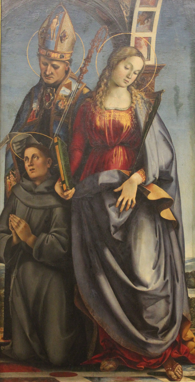 Sant'Agostino, Santa Caterina d'Alessandria e Sant'Antonio da Padova - Luca Signorelli