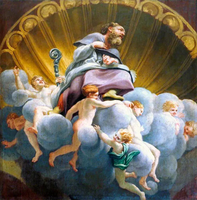 San Bernardo circondato da angeli (copie della volta della cupola della cattedrale di Parma) - Antonio da Correggio