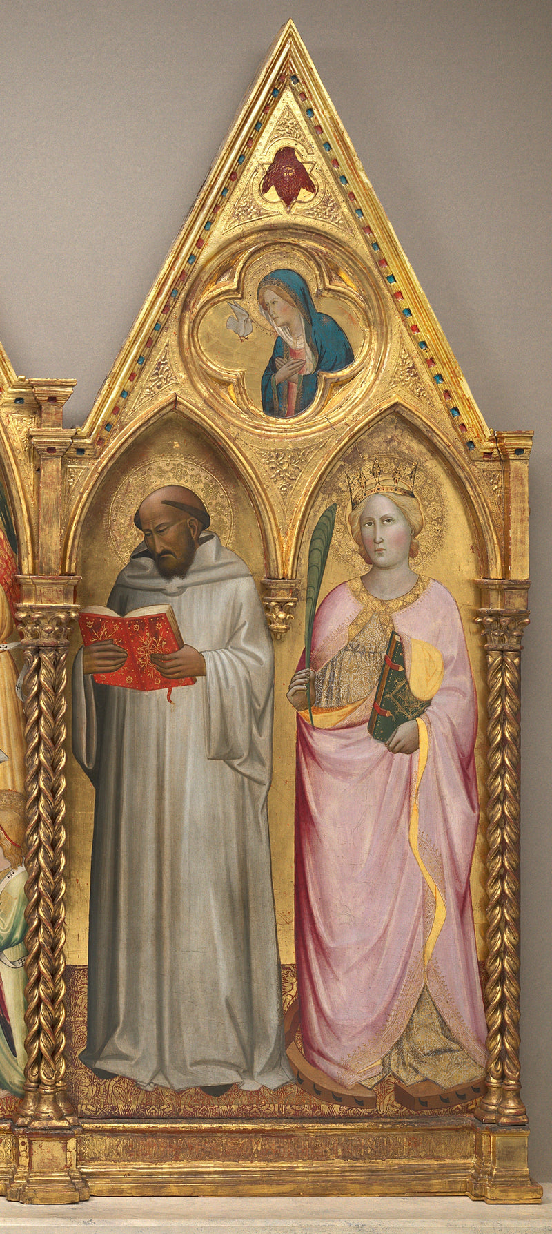 San Bernardo e Santa Caterina d'Alessandria con la Vergine dell'Annunciazione [pannello di destra] - Agnolo Gaddi