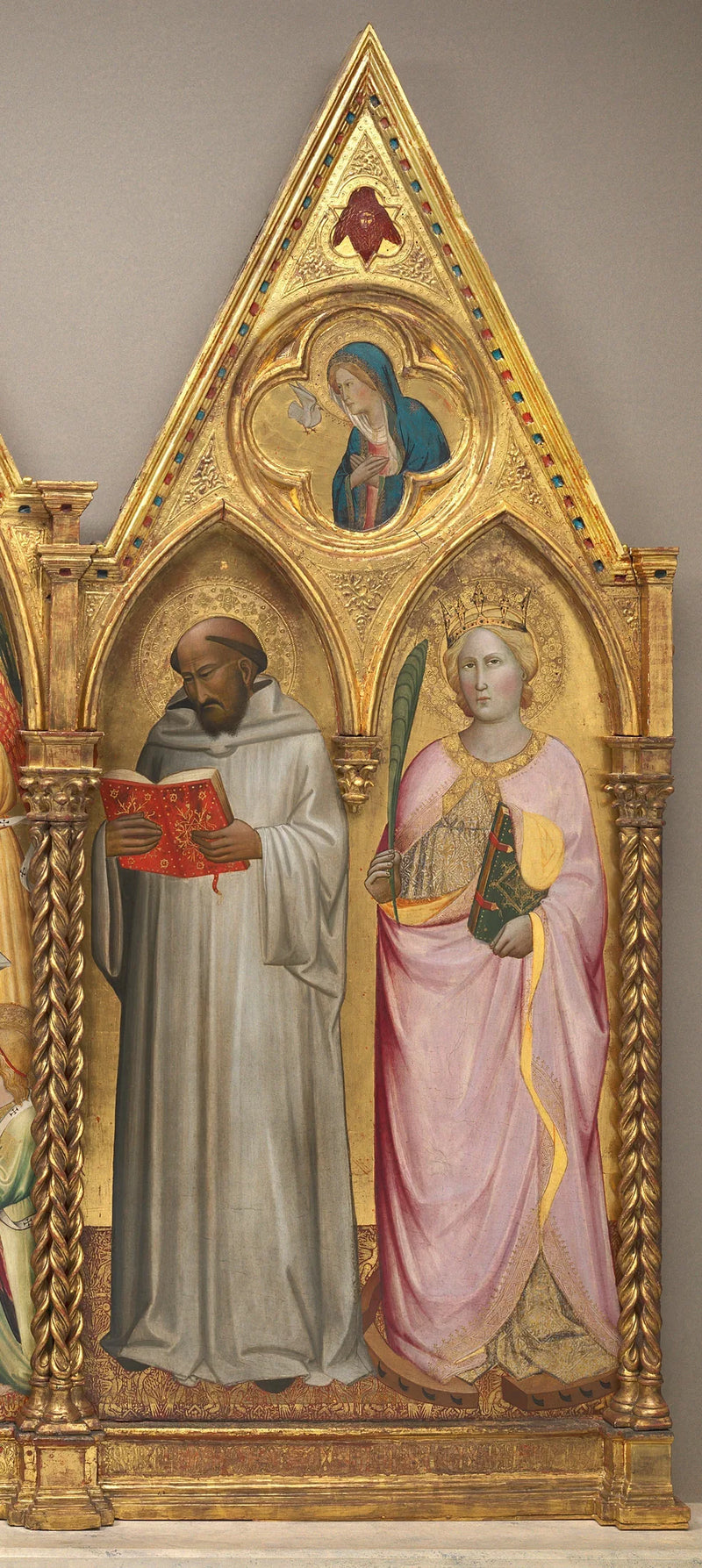 San Bernardo e Santa Caterina d'Alessandria con la Vergine dell'Annunciazione [pannello di destra] - Agnolo Gaddi