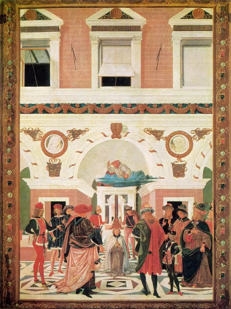 San Bernardino rende la vista a un cieco post mortem - Pietro Perugino