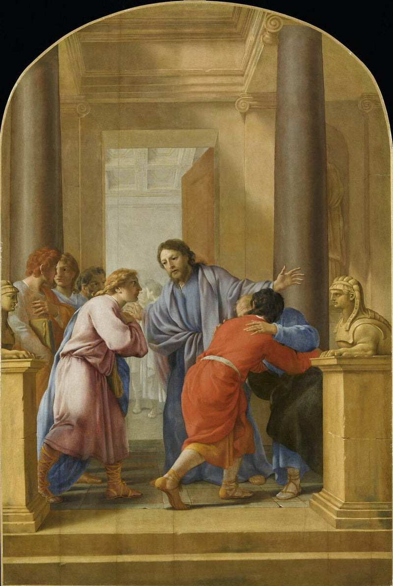 San Bruno invita i suoi discepoli e i suoi amici a lasciare il mondo - Eustache Le Sueur