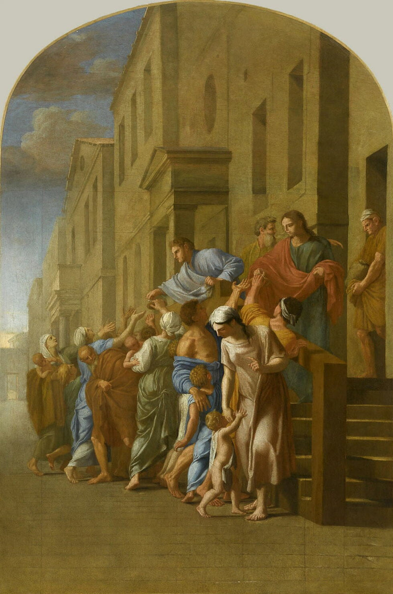 San Bruno e i suoi compagni, prima di partire per Grenoble, distribuiscono tutti i loro beni ai poveri - Eustache Le Sueur