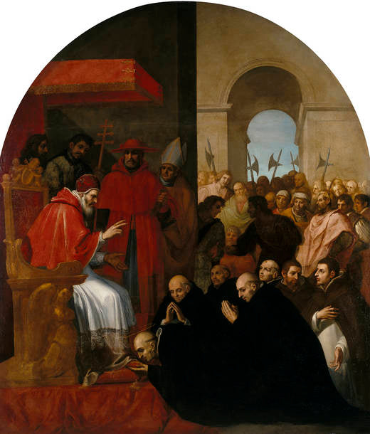 Saint Bruno et ses compagnons devant Urbain II - Vincenzo Carducci image 1 reproduction de peinture à l’huile