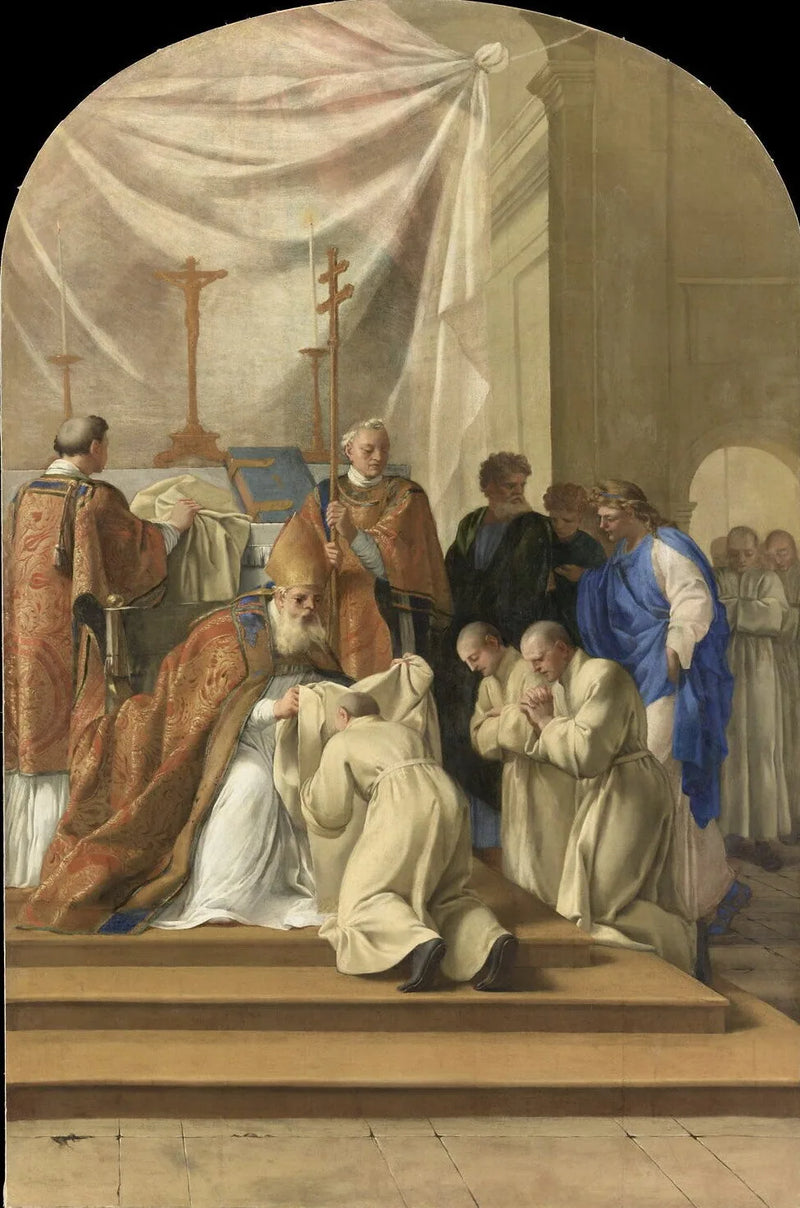 San Bruno indossa l'abito monastico - Eustache Le Sueur