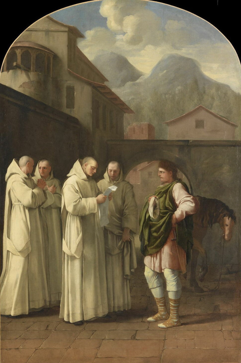 San Bruno riceve un messaggio dal papa - Eustache Le Sueur