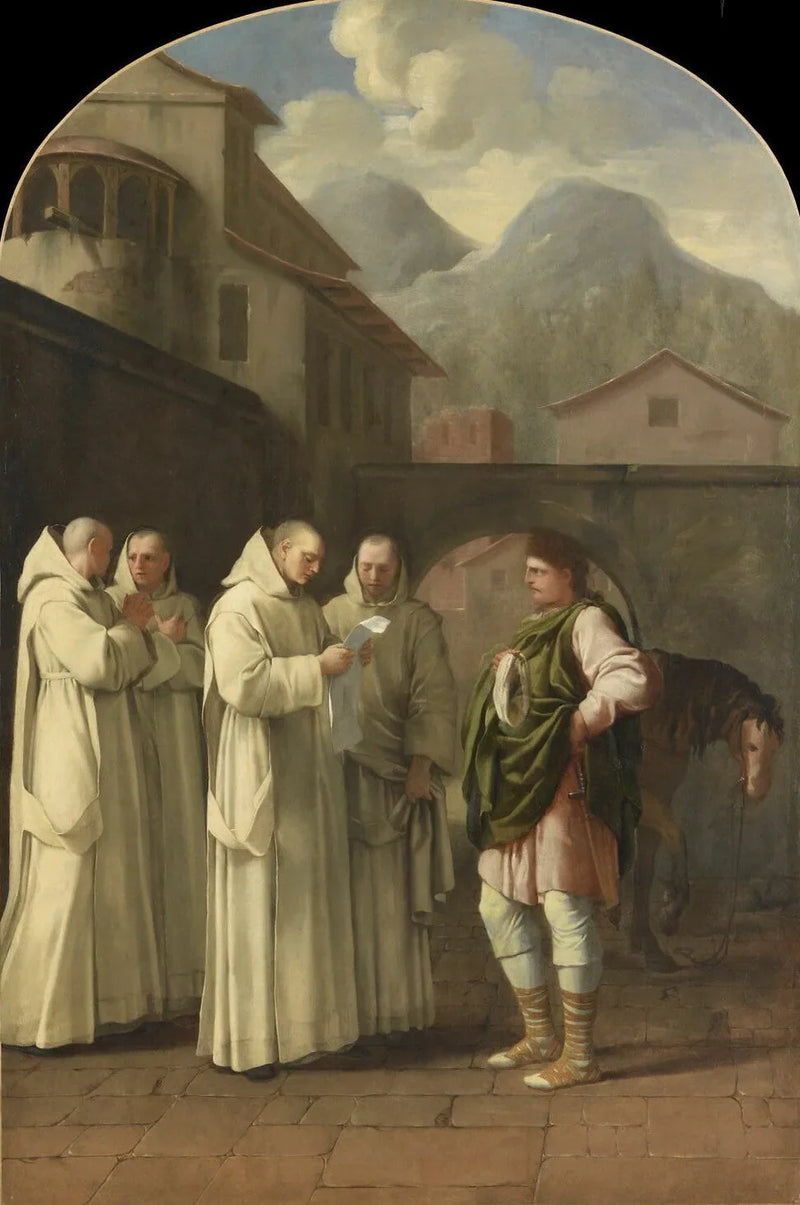 San Bruno riceve un messaggio dal papa - Eustache Le Sueur