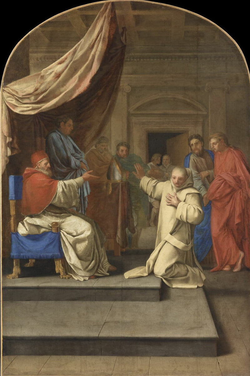 San Bruno rifiuta l'arcivescovado di Reggio che gli offre Urbano II - Eustache Le Sueur