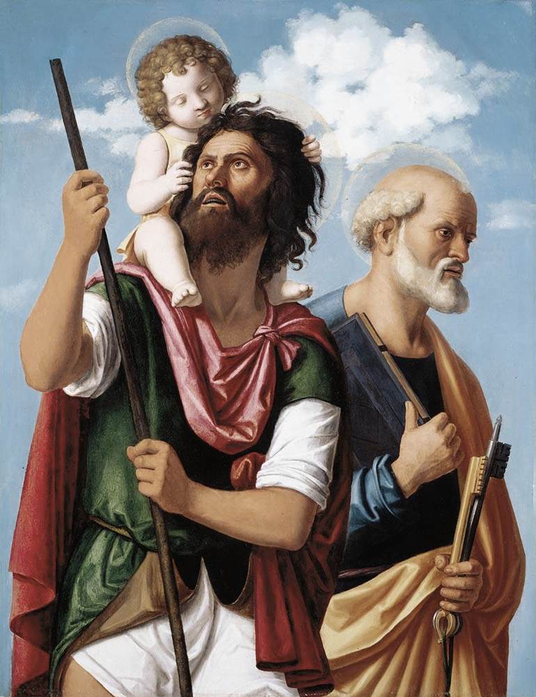 San Cristoforo con il Bambino Gesù e San Pietro - Cima da Conegliano