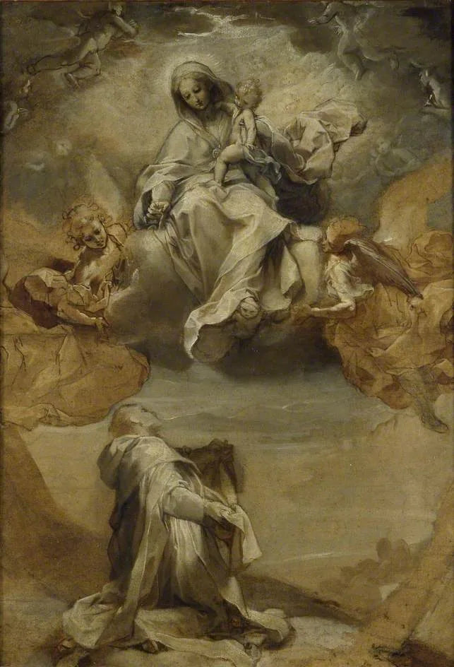San Domenico di Guzmán che riceve il Rosario - Federico Barroci