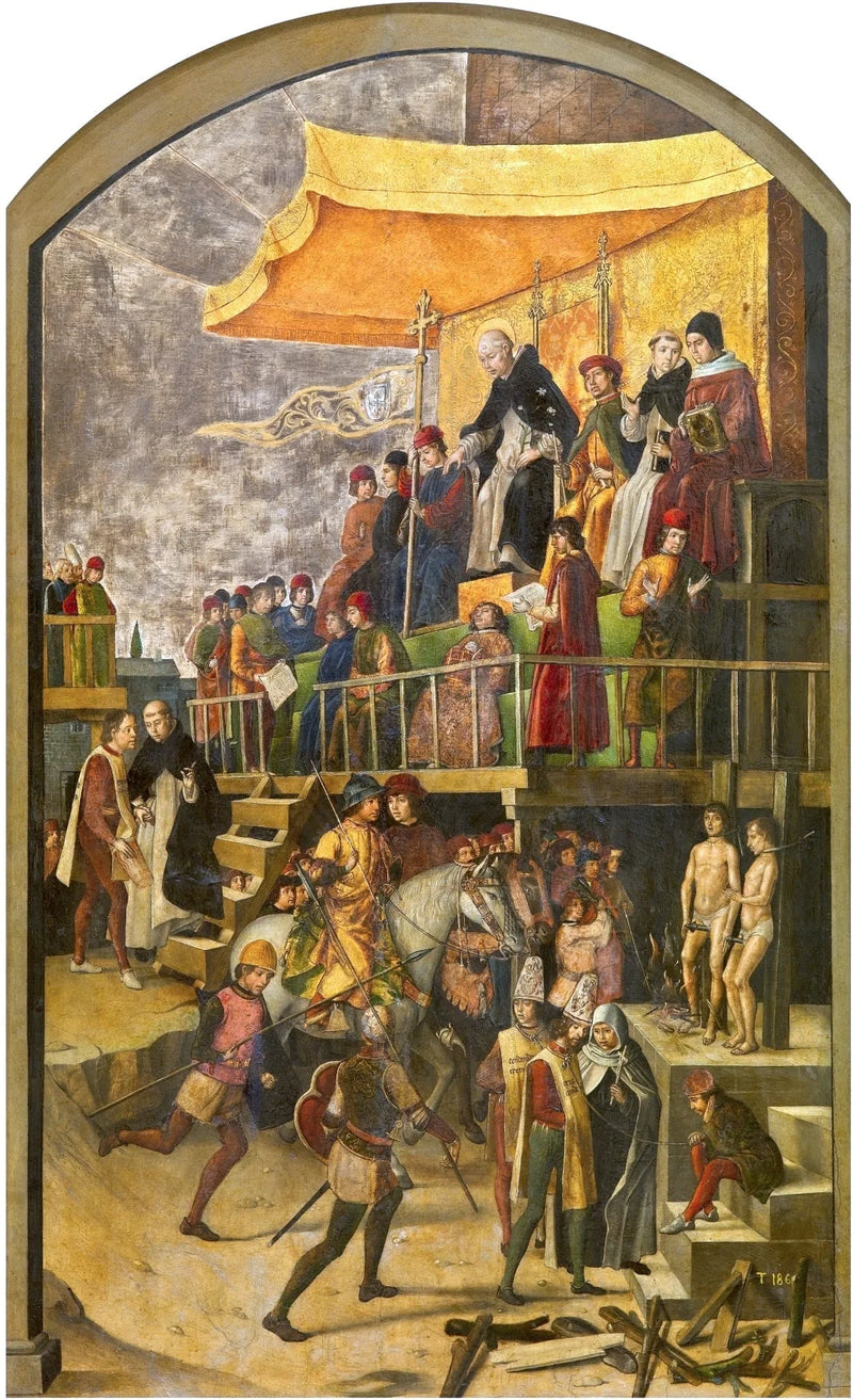 Santo Domenico presiedendo un rogo - Pedro Berruguete
