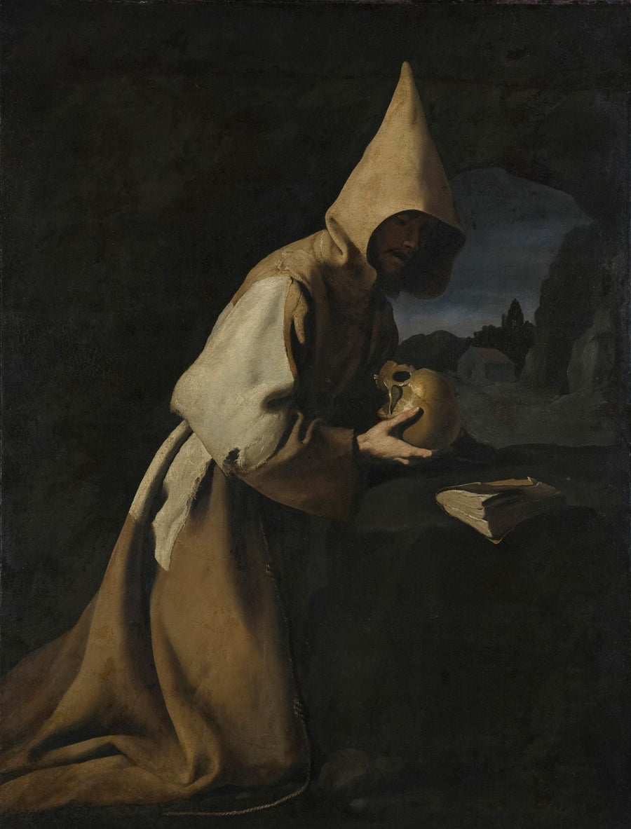 San Francesco inginocchiato in meditazione - Francisco de Zurbarán
