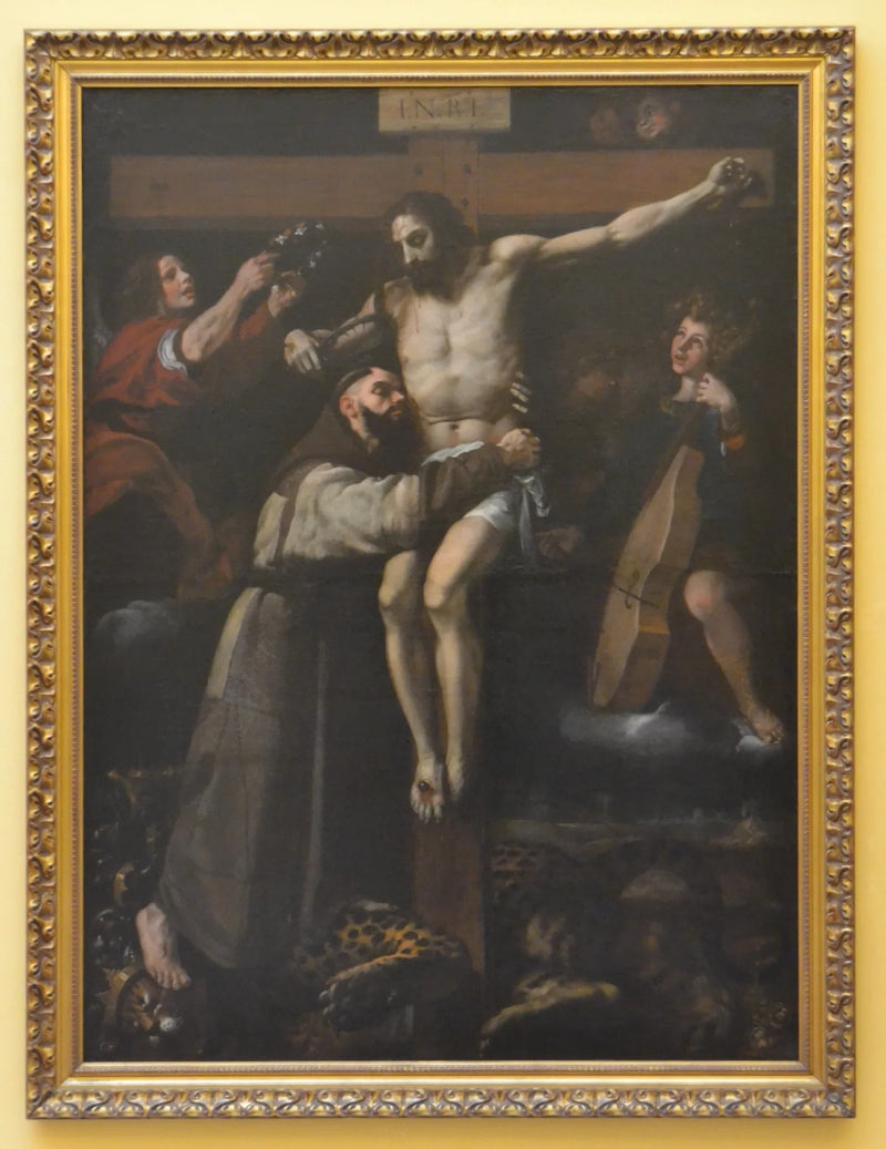 San Francesco d'Assisi che bacia Cristo sulla croce - Francisco Ribalta
