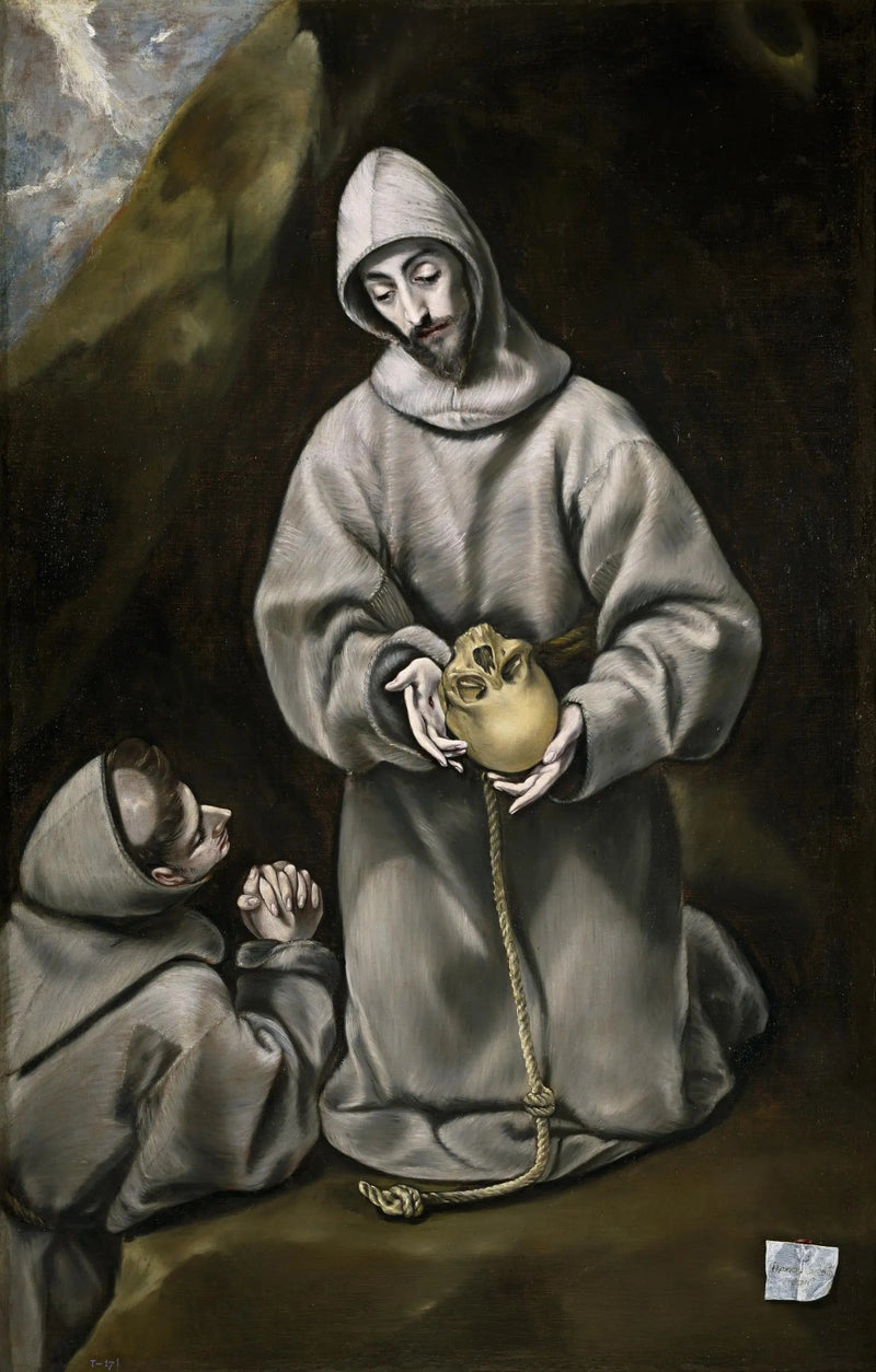 San Francesco d'Assisi e fratello Leone che medita sulla morte - El Greco