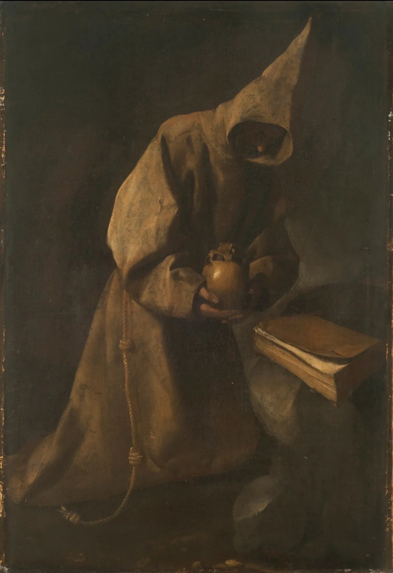 Saint François en méditation - Francisco de Zurbarán image 1 reproduction de peinture à l’huile