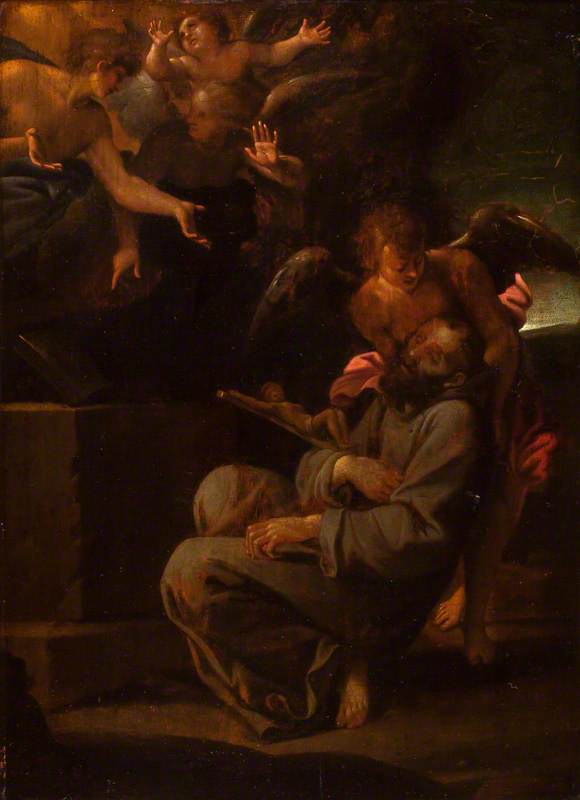 Saint François évanoui - Annibale Carracci image 1 copie de tableau peinte à la main