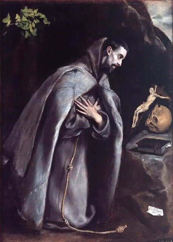 San Francesco in meditazione in ginocchio - El Greco