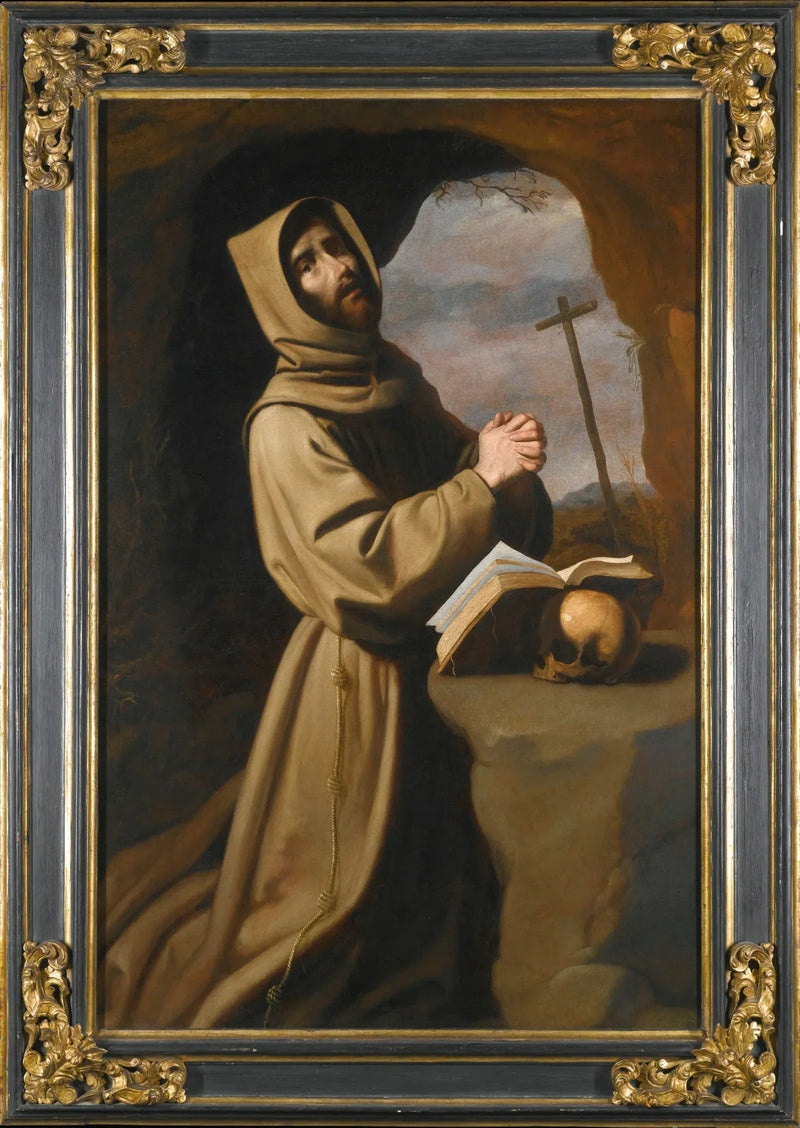 San Francesco in preghiera in una grotta - Francisco de Zurbarán