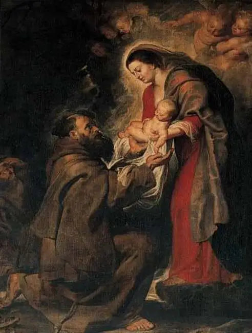 San Francesco che riceve il bambino Cristo - Peter Paul Rubens