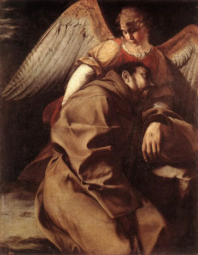 San Francesco sostenuto da un angelo - Orazio Gentileschi