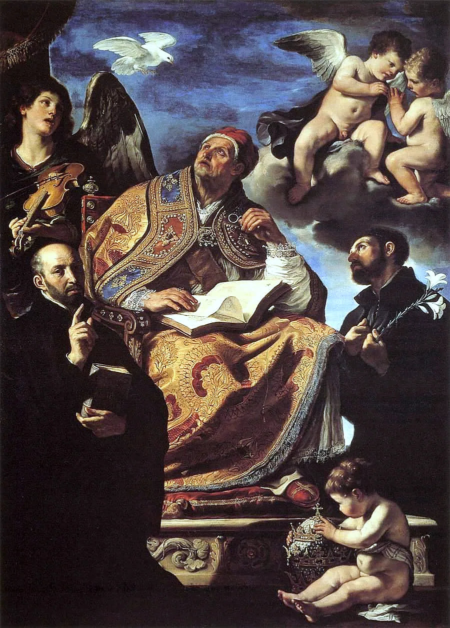 San Gregorio Magno con i santi gesuiti - Guercino