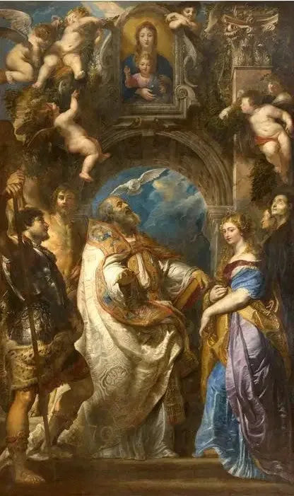 San Gregorio Papa, circondato da santi e sante - Peter Paul Rubens