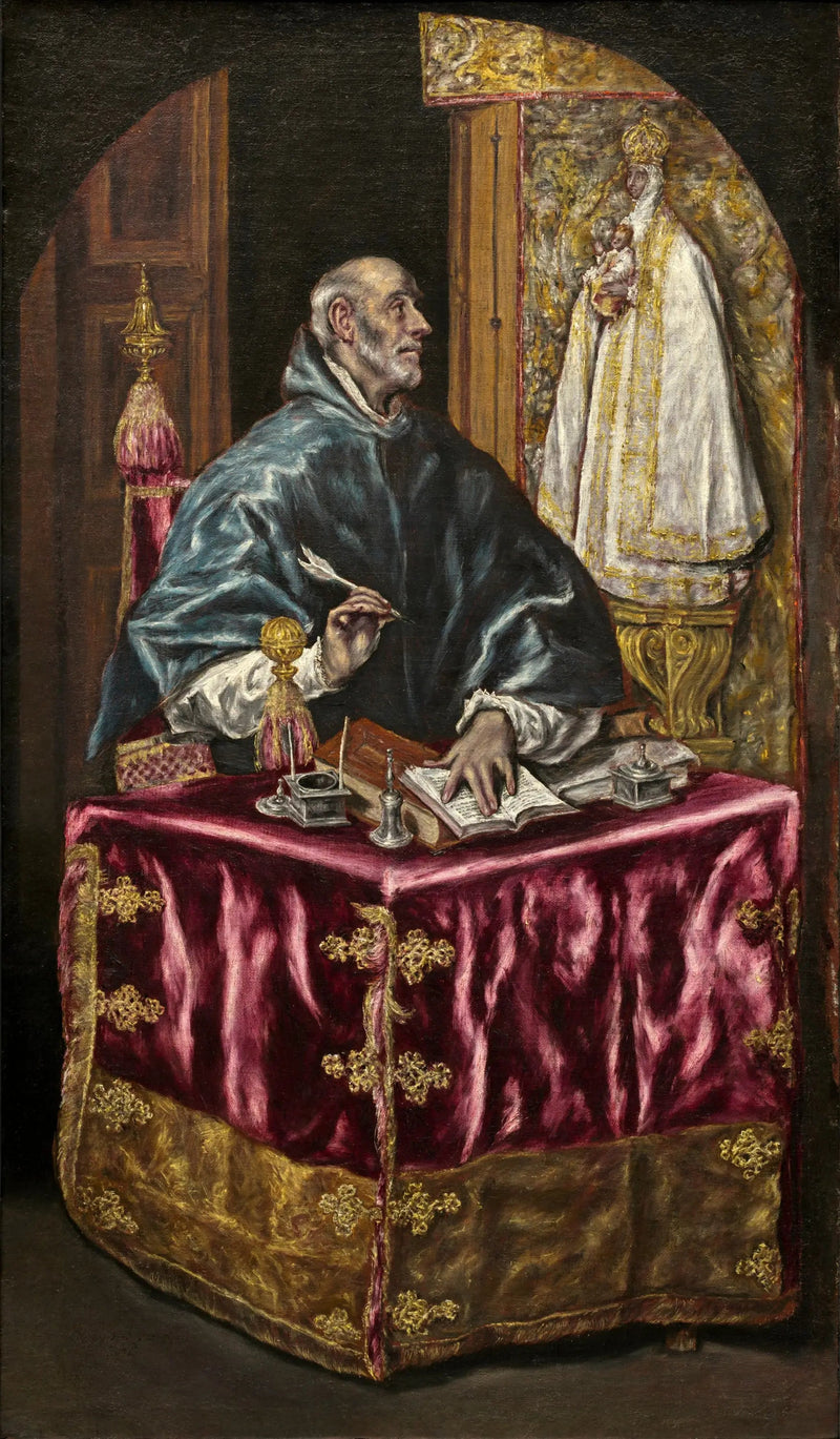 San Ildefonso che scrive sotto dettatura della Vergine - El Greco