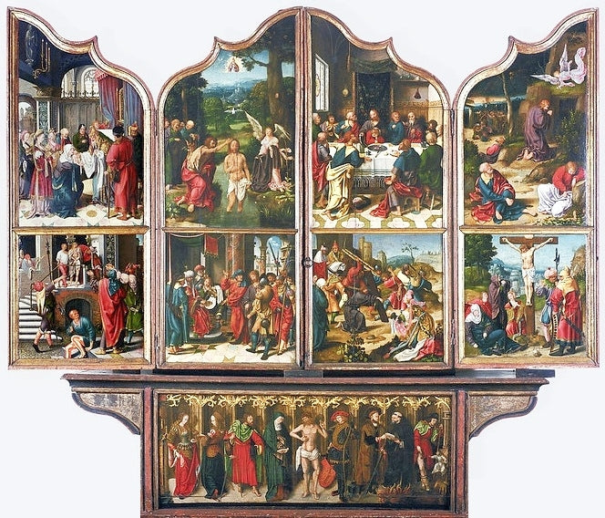 San Giovanni Battista e San Renaud (dettaglio). - Joos van Cleve