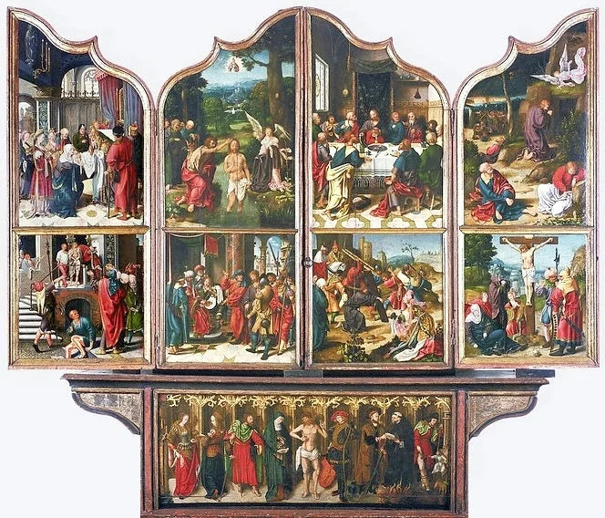 San Giovanni Battista e San Renaud (dettaglio). - Joos van Cleve