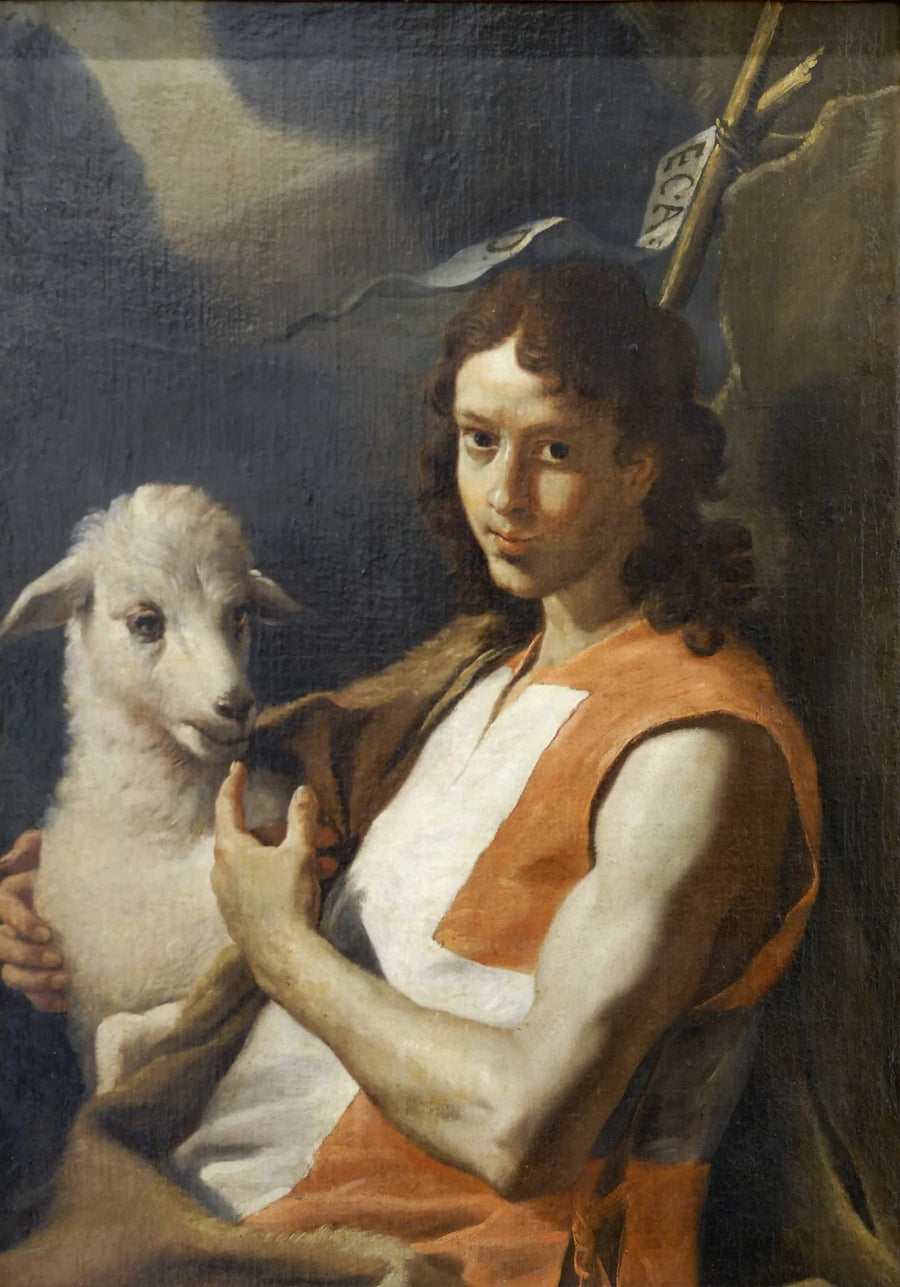 San Giovanni Battista con il tabarro rosso dell'Ordine di San Giovanni - Mattia Preti