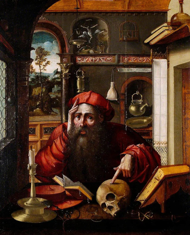 San Girolamo con un teschio (dopo Albrecht Dürer) - Marinus van Reymerswale