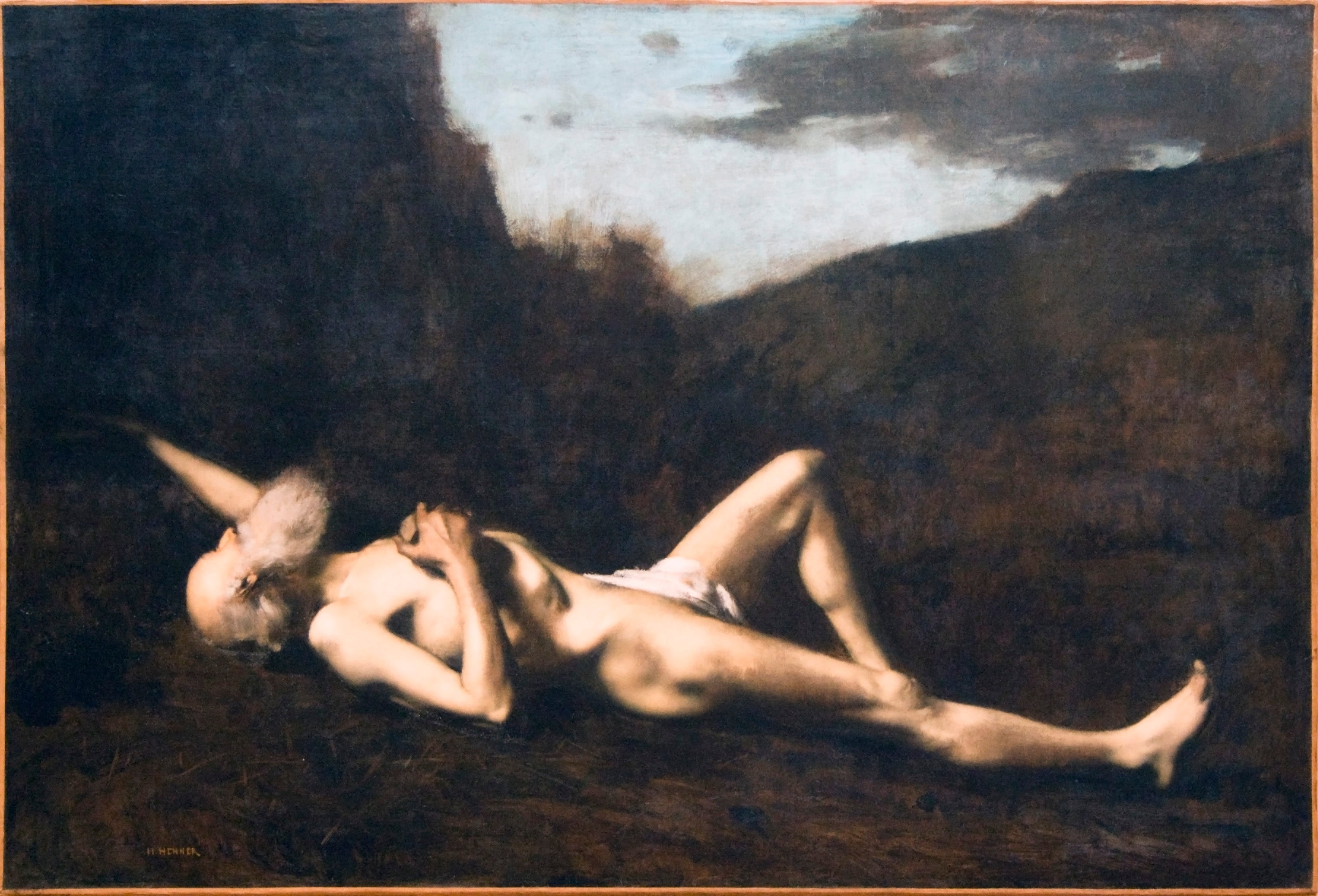 Saint Jérôme dans le désert - Jean-Jacques Henner image 1 copie de tableau peinte à la main
