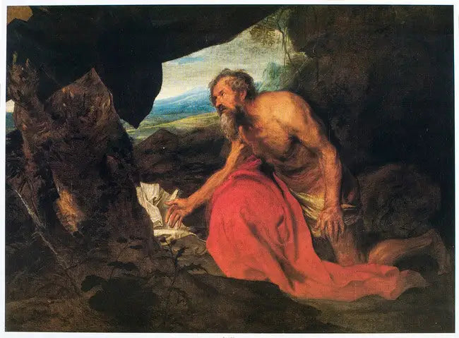 Sant'Agostino eremita in un paesaggio, leggendo - Antoine van Dyck