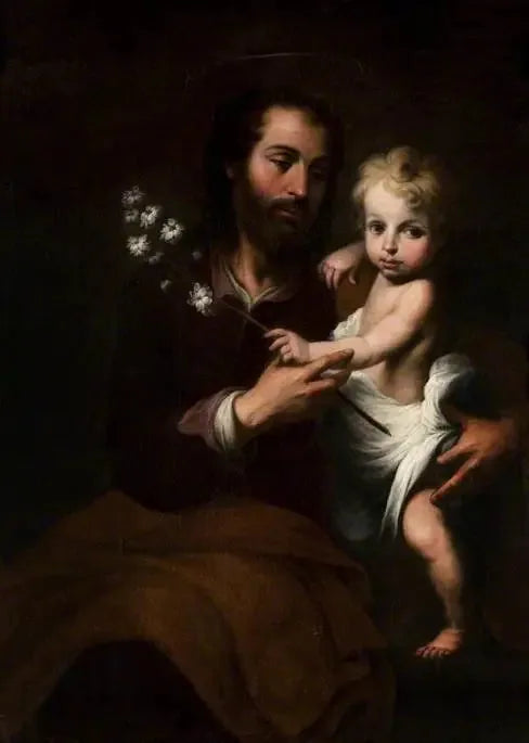 Saint Joseph avec l'Enfant Jésus - Bartolomé Esteban Murillo image 1 copie peinte à la main à l’huile