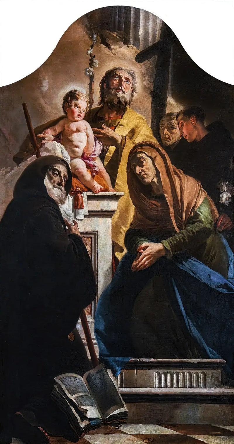 San Giuseppe con il Bambino Gesù e i santi Francesco da Paola, Anna, Antonio e Pietro d'Alcántara - Giovanni Battista Tiepolo