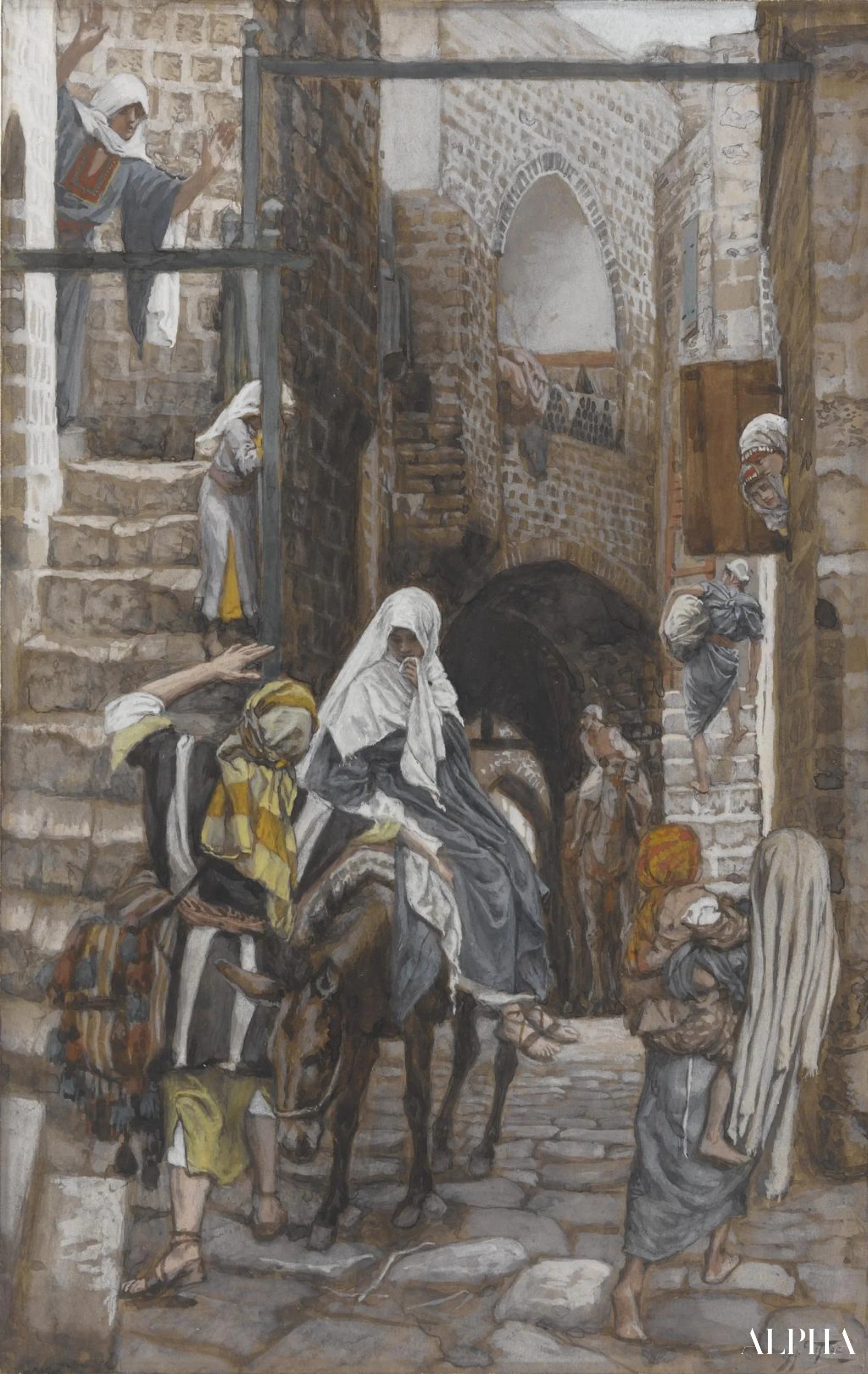 San Giuseppe cerca un alloggio a Betlemme - James Tissot - Riproduzioni di quadri e dipinti di alta qualità