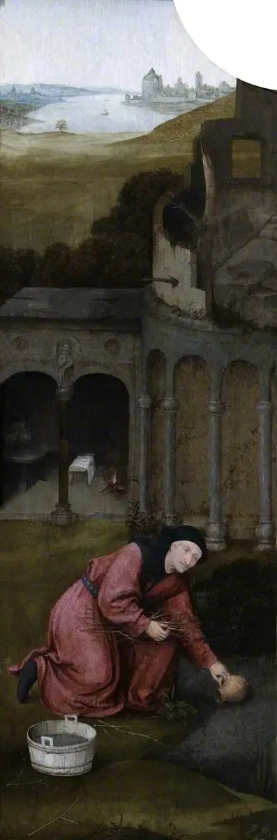 San Giuseppe che raccoglie legna (trittico, interno dell'ala sinistra) - Hieronymus Bosch