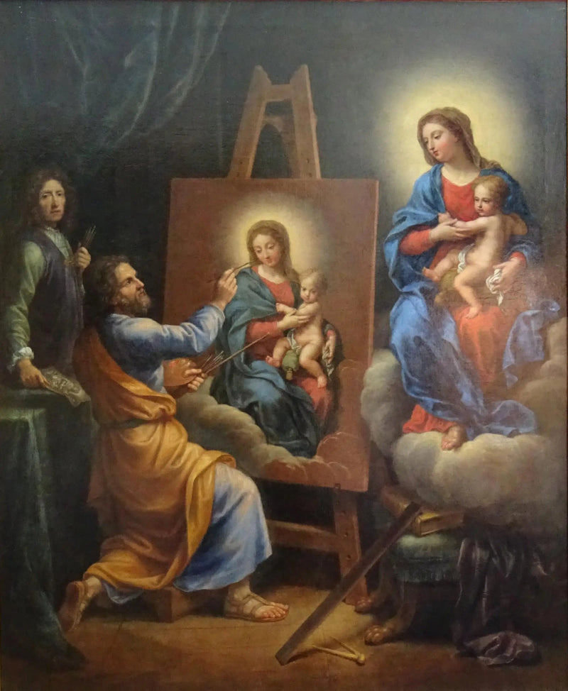San Luca che dipinge la Vergine con l'Autoritratto di Mignard - Pierre Mignard