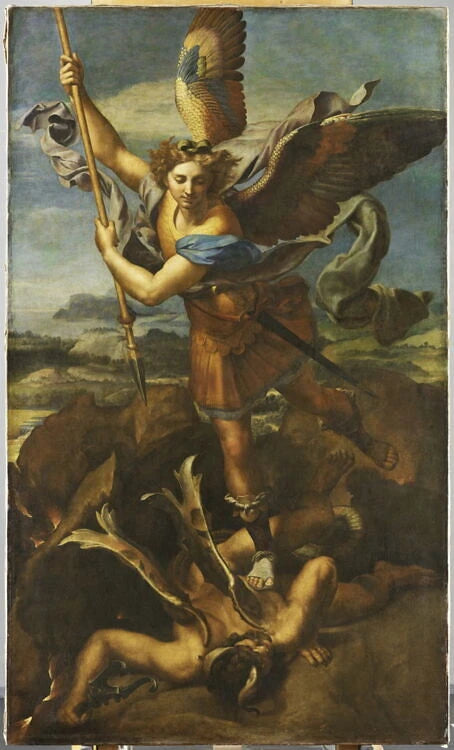 Saint Michel terrassant le démon, dit Le Grand Saint Michel - dit Raphaël Santi Raffaello