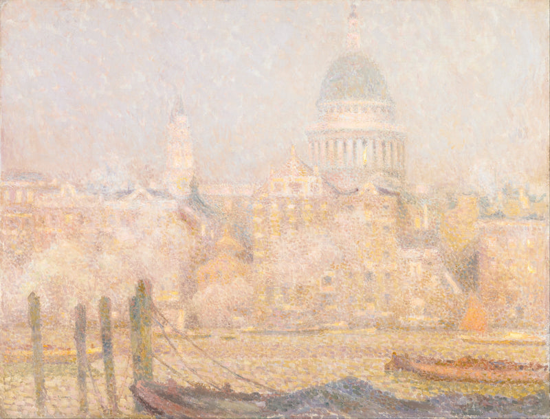 Saint-Paul vista del fiume - Sole mattutino in inverno - Henri Le Sidaner